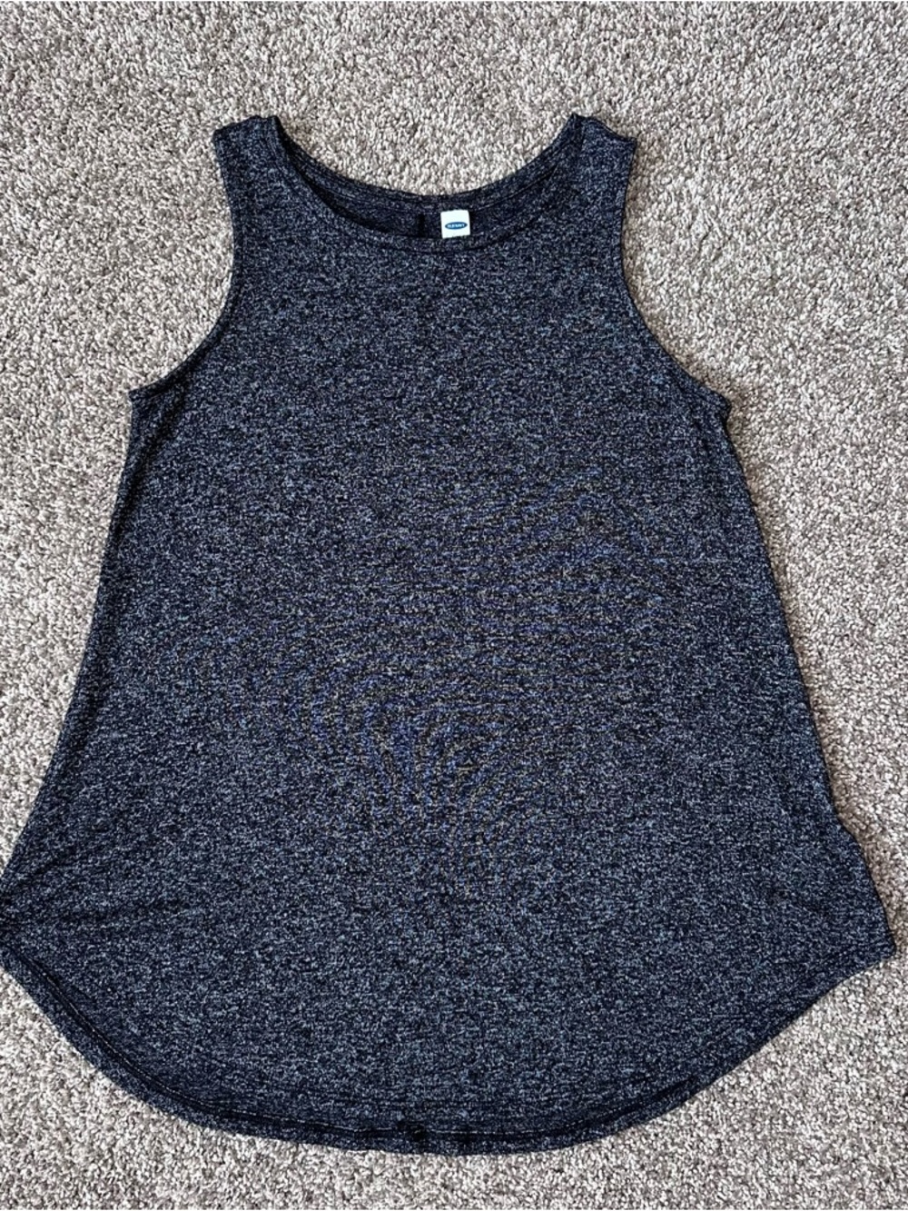 Old Navy Luxe Women's Heathered Black and White Tank Top